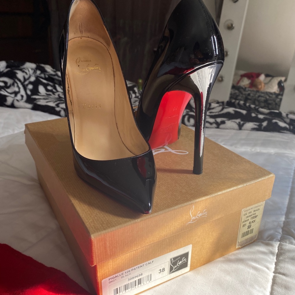 CHRISTIAN LOUBOUTIN: Pigalle 120 Patent Black